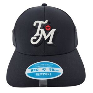 TaylorMade Newport Metal Eyelet Golf Hat Black Adjustable Structured N2680718